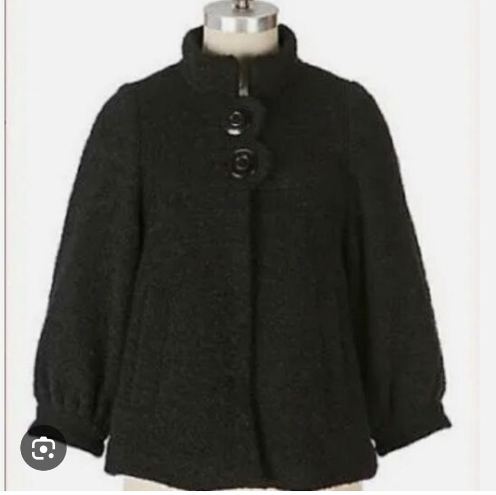 Anthropologie Black Boucle Wool